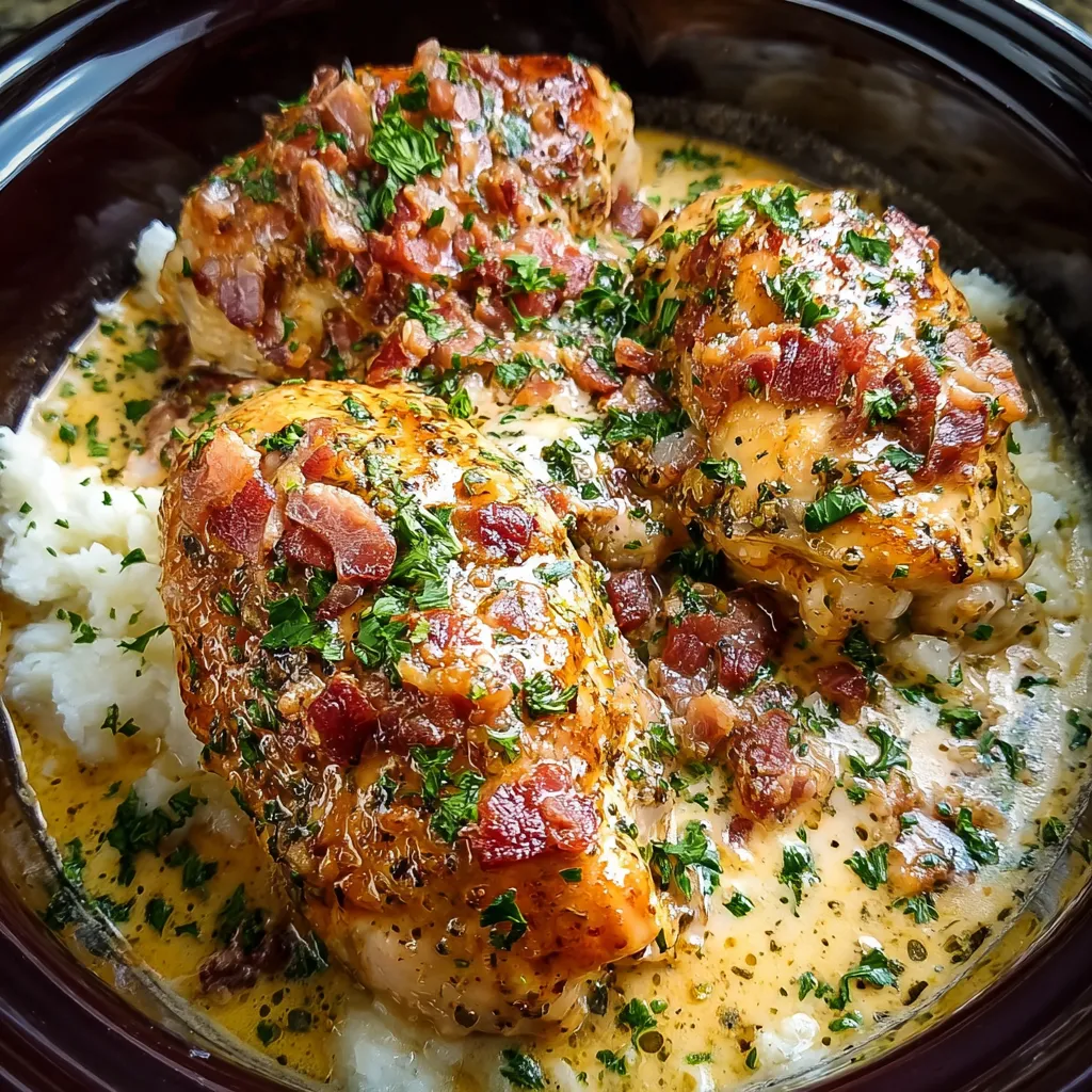 Crock Pot Marry Me Chicken Recipe Close-up of creamy Crock Pot Marry Me Chicken in a slow cooker, ready to be served.