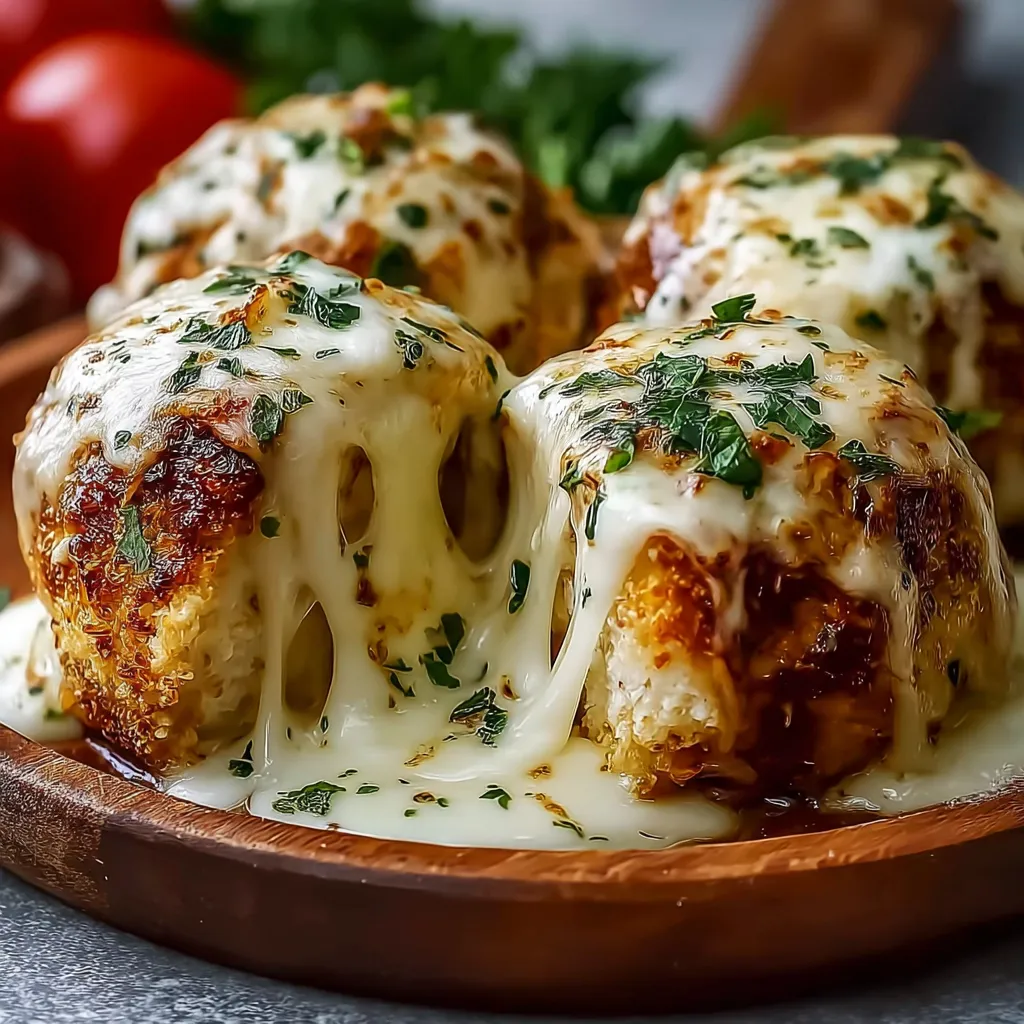Mozzarella Ranch Chicken Bombs Recipe A close-up shot showcases the delicious filling of Mozzarella Ranch Chicken Bombs, highlighting the melted cheese and creamy ranch sauce inside golden-brown chicken.