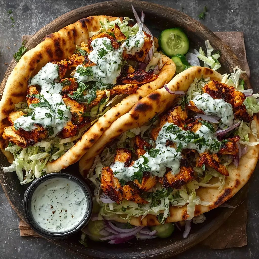 Close-up shot showcasing the ingredients and arrangement of Sheet Pan Chicken Pitas before baking.