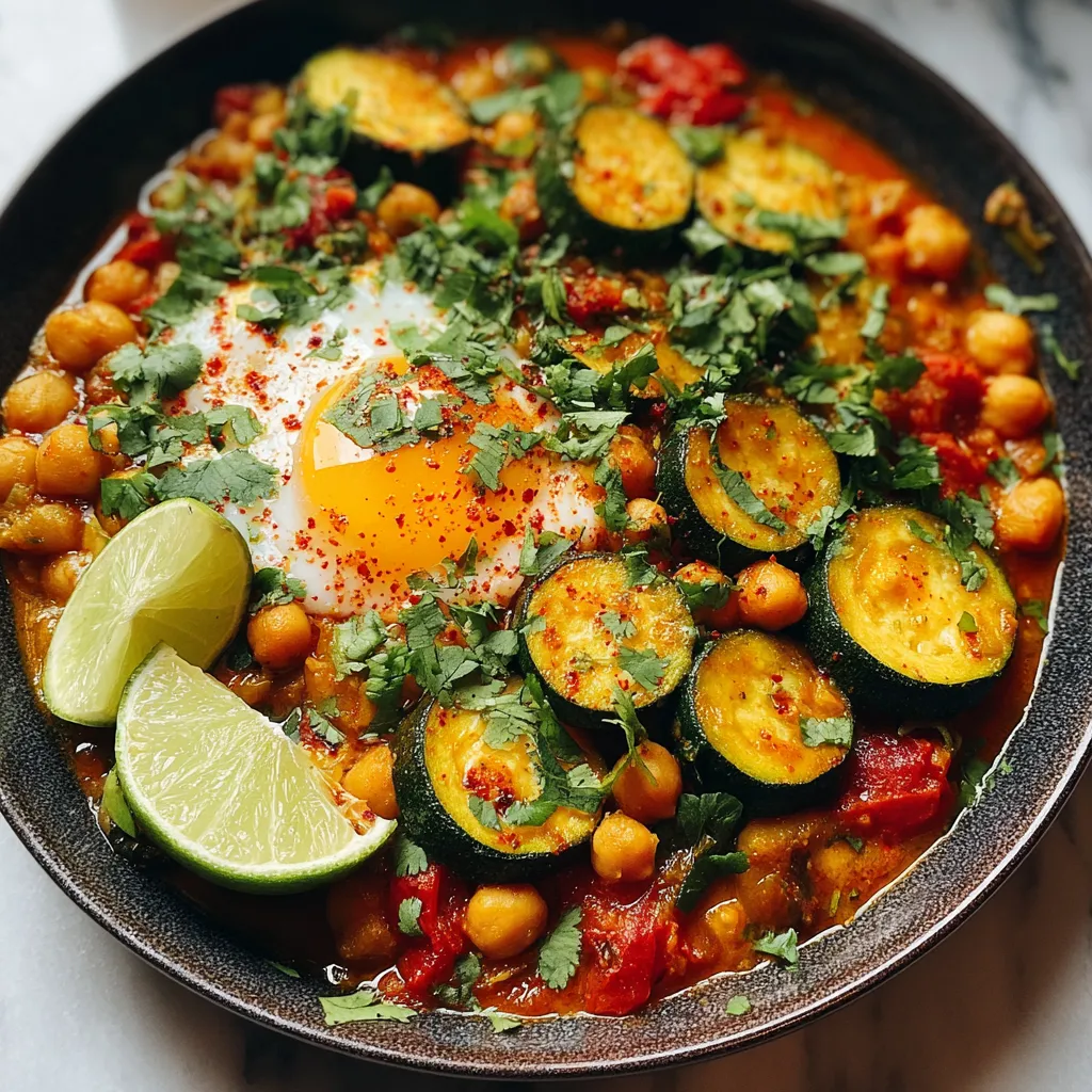 AMAZING SPICY BAKED ZUCCHINI CHICKPEA CURRY DINNER