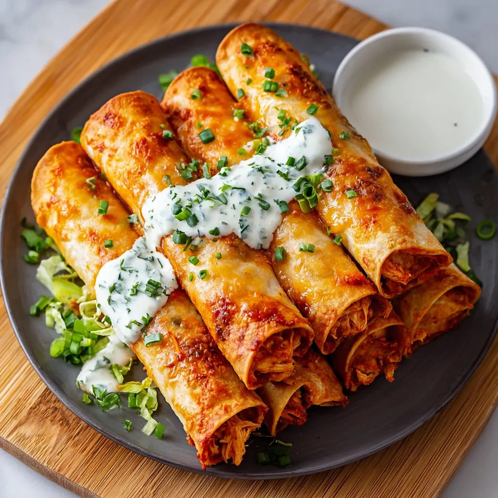 BEST BUFFALO CHICKEN TAQUITOS EVER
