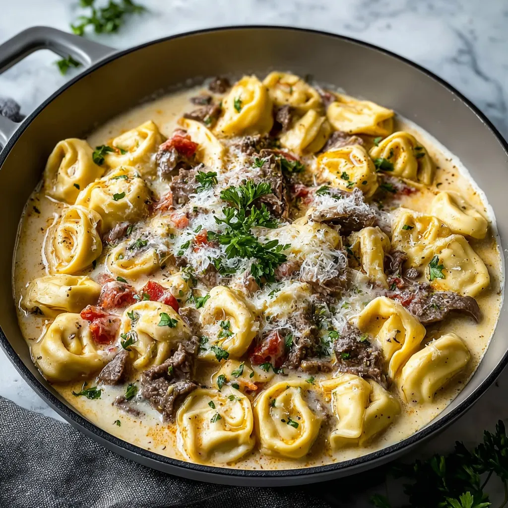 BEST CHEESESTEAK TORTELLINI EVER