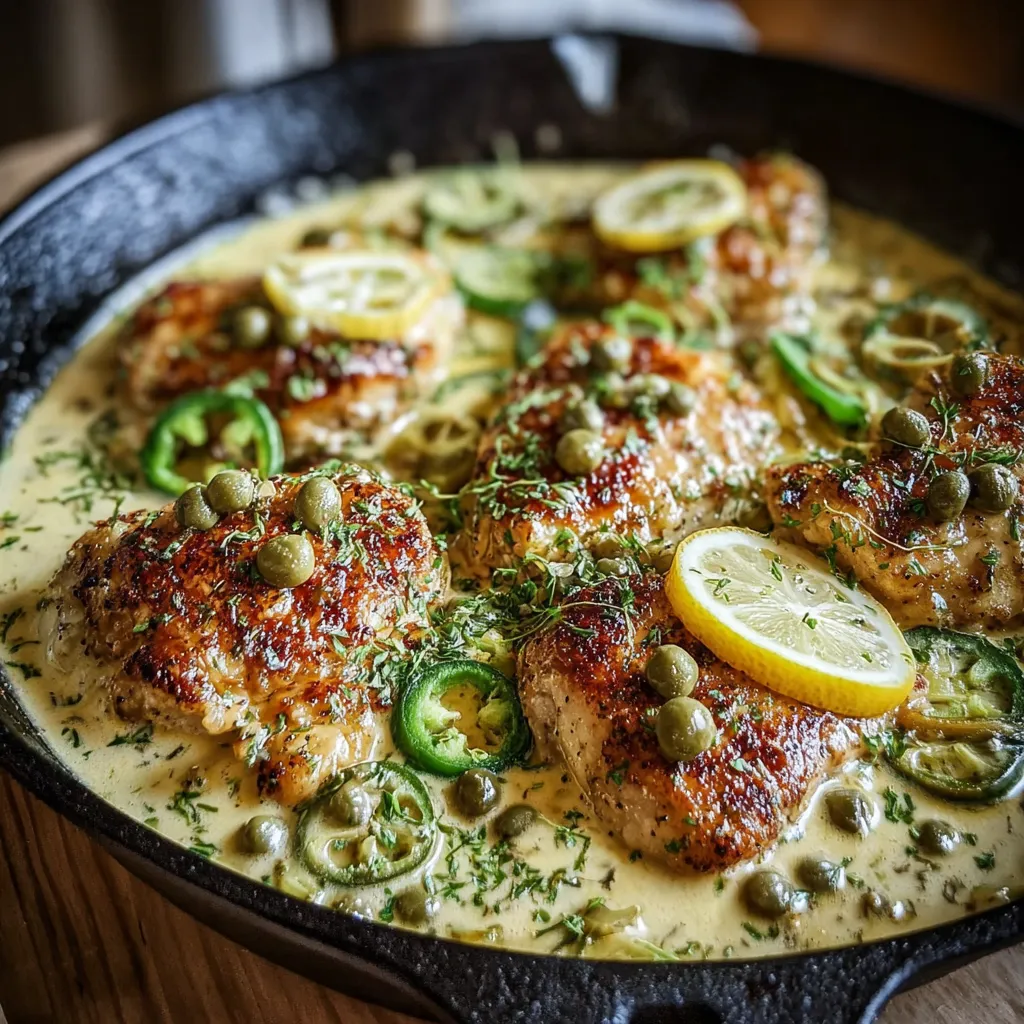 BEST CREAMY PEPPERONCINI CHICKEN SKILLET DINNER