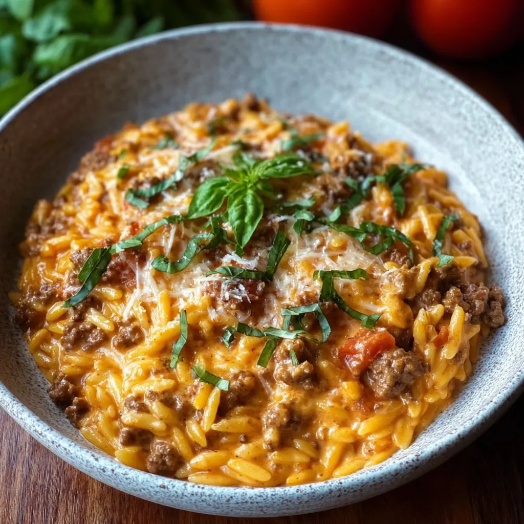 BEST GROUND BEEF ORZO DINNER