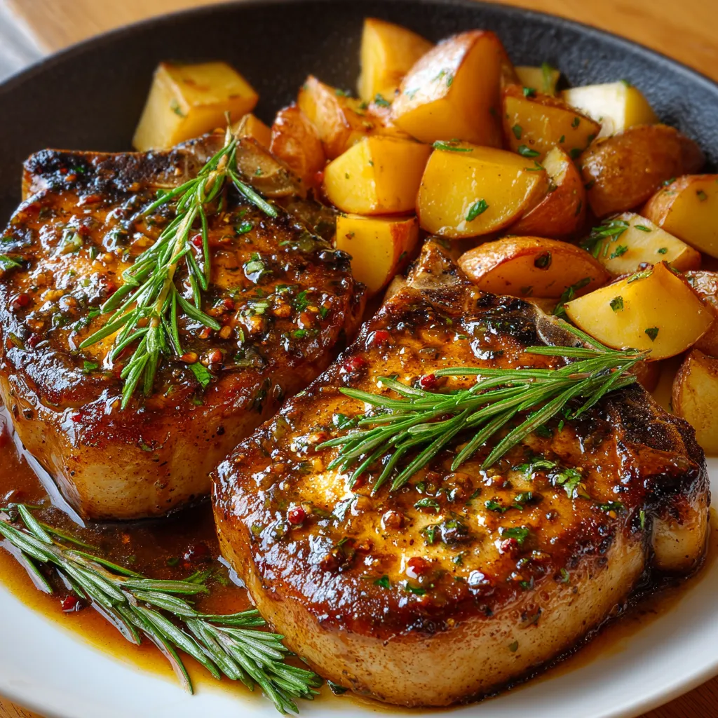 BEST HONEY MUSTARD APPLE PORK CHOPS
