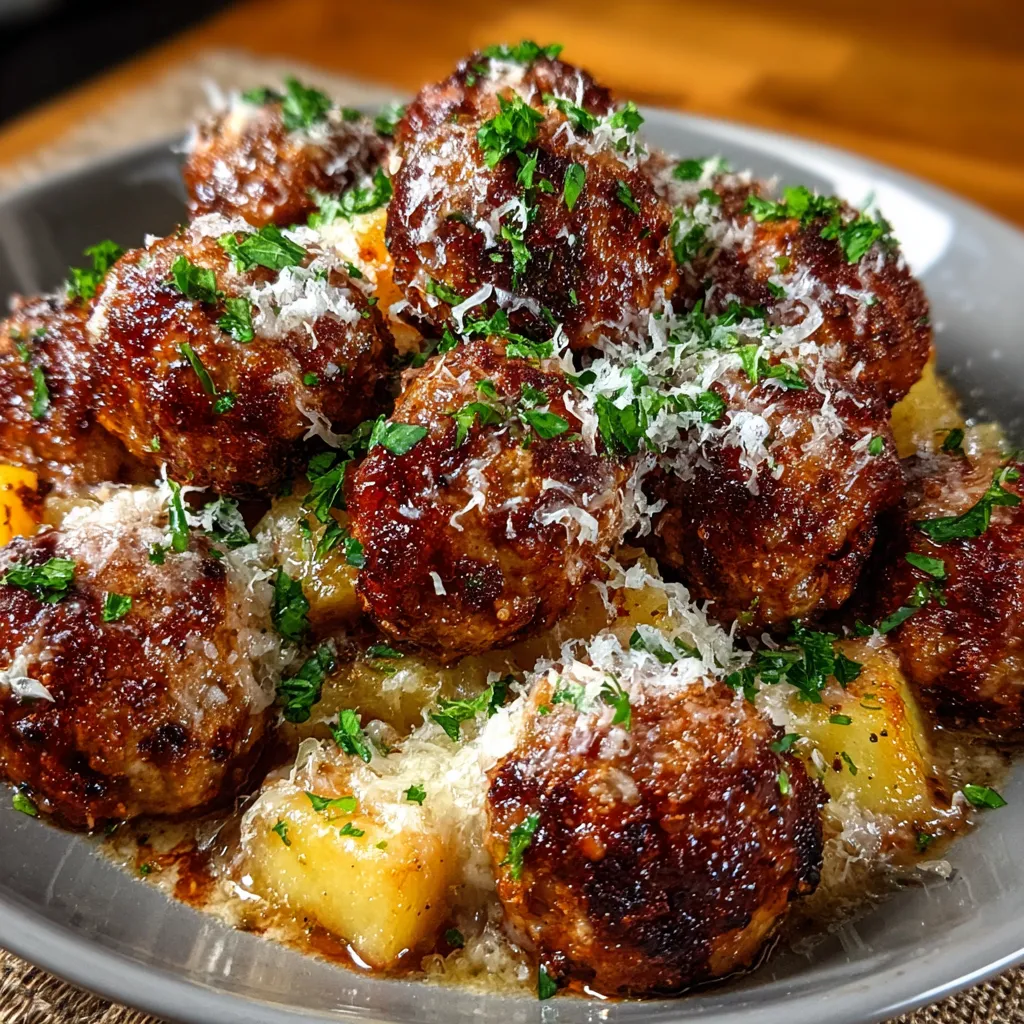 BEST MEATBALLS WITH POTATOES AND CHEESE