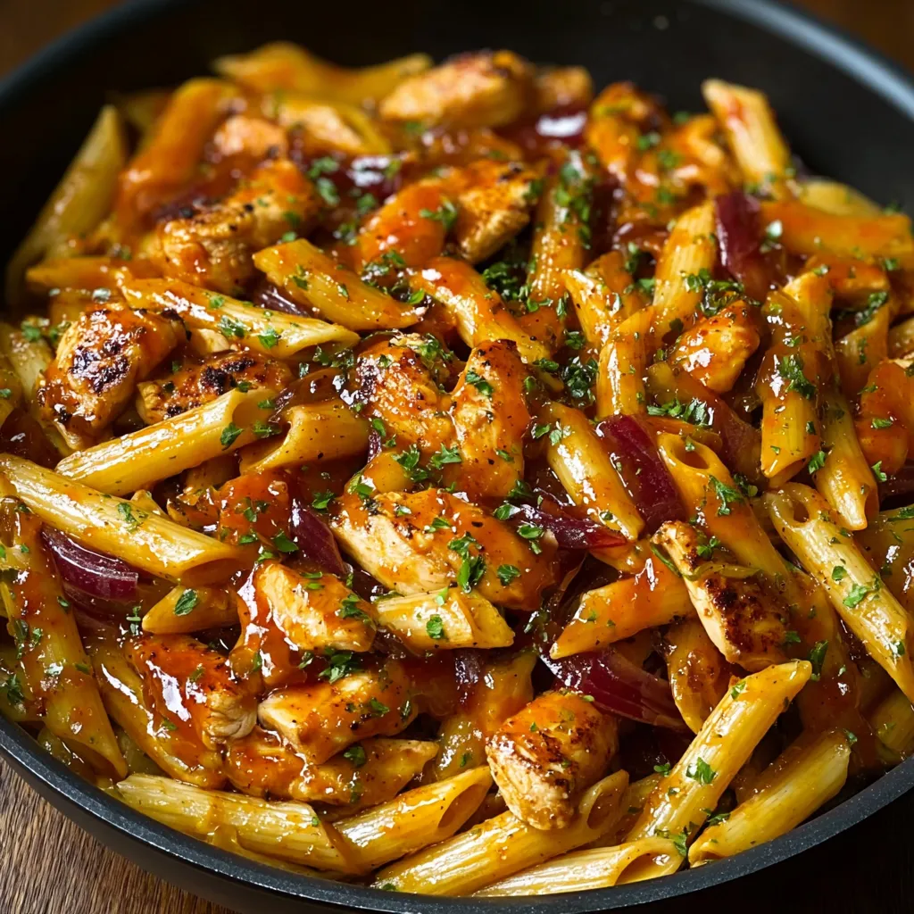 BEST TANGY HONEY BBQ CHICKEN PENNE