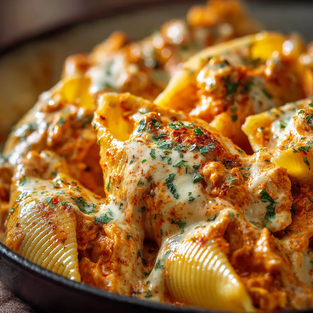 BUFFALO CHICKEN STUFFED SHELLS EASY