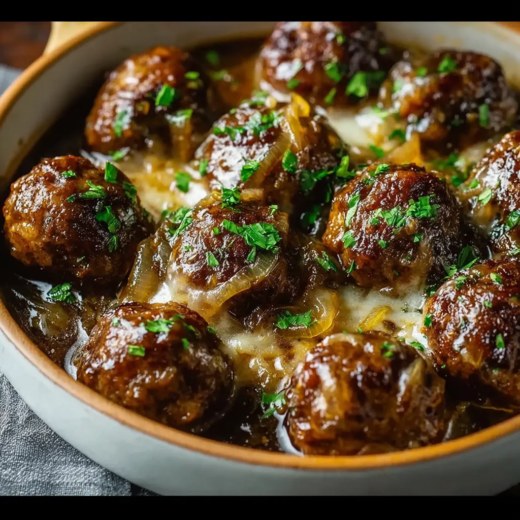 CROCKPOT FRENCH ONION MEATBALLS AMAZING