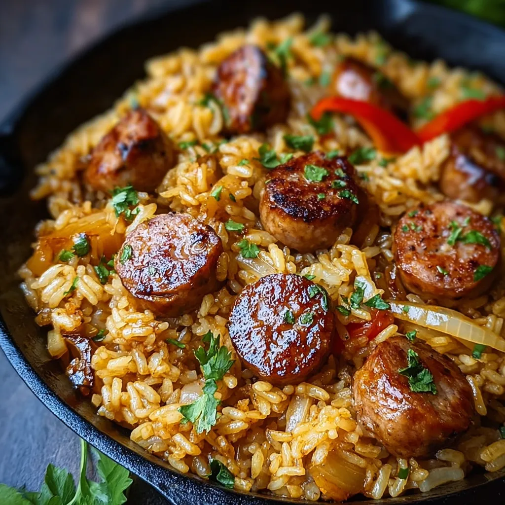 EASY CAJUN HONEY GARLIC SAUSAGE & RICE