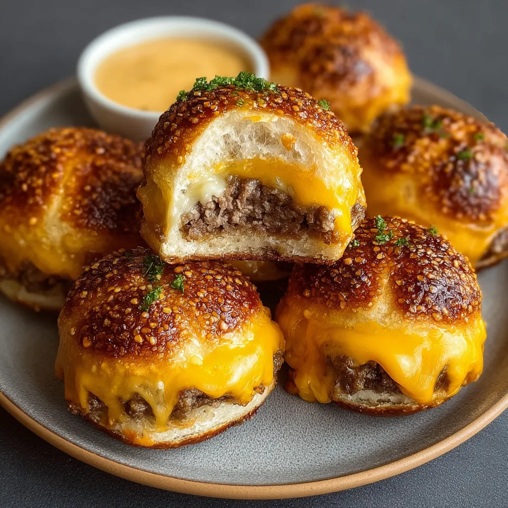 EASY CHEESEBURGER PRETZEL BOMBS RECIPE