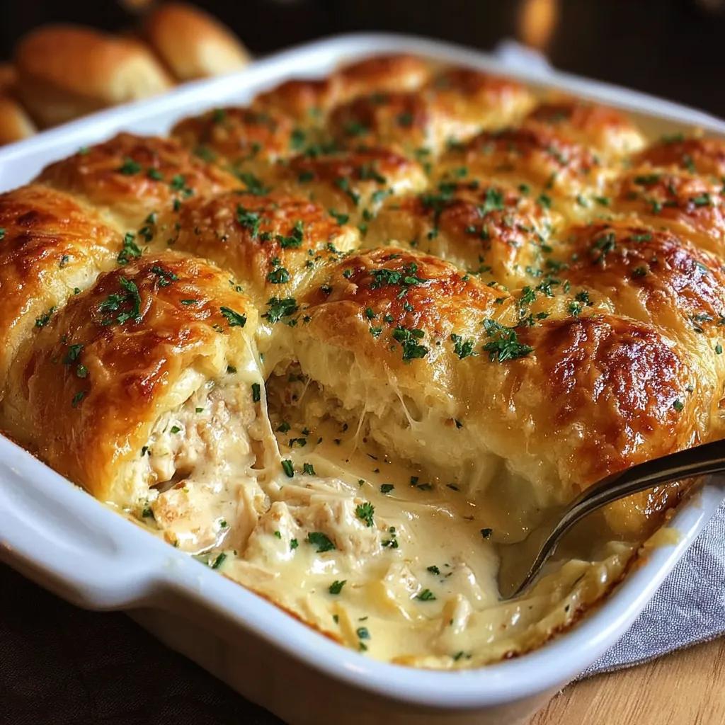 EASY CHEESY CHICKEN CRESCENT BAKE