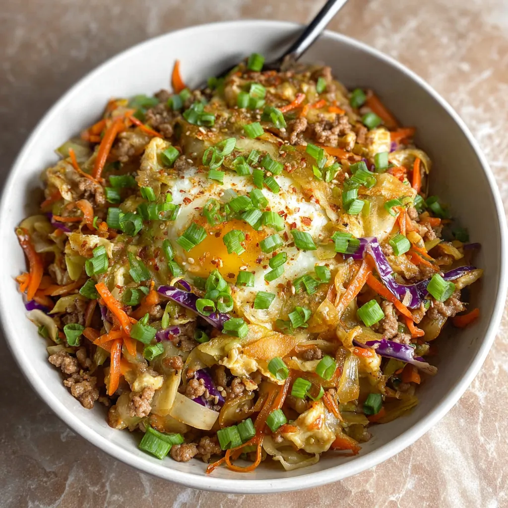 Delicious Egg Roll In A Bowl is shown as a featured image.