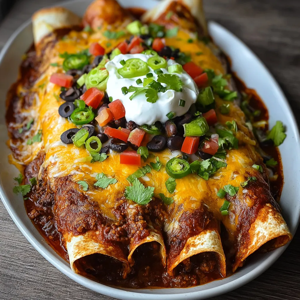EASY GROUND TURKEY BLACK BEAN ENCHILADAS