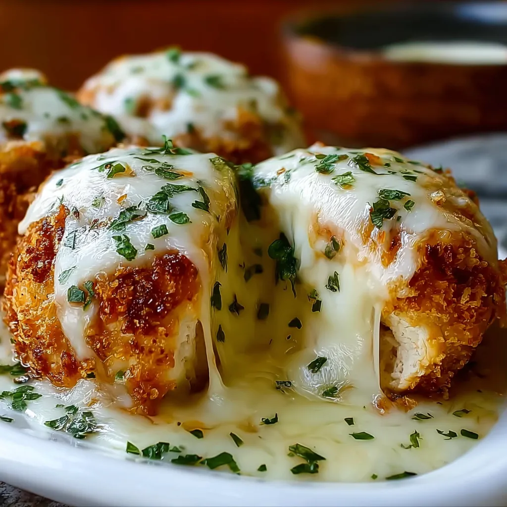 Mozzarella Ranch Chicken Bombs are showcased in this featured image.