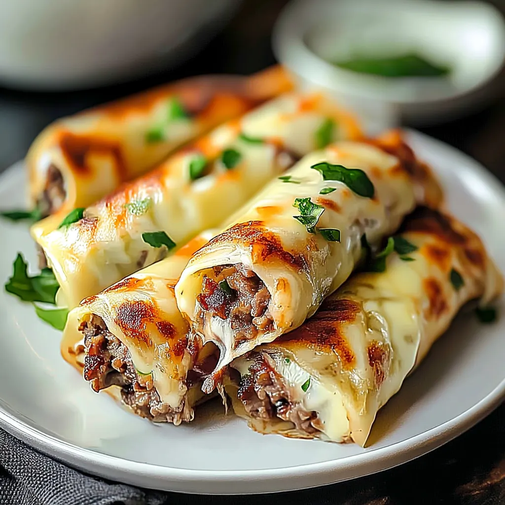 EASY PHILLY CHEESESTEAK ROLL UPS