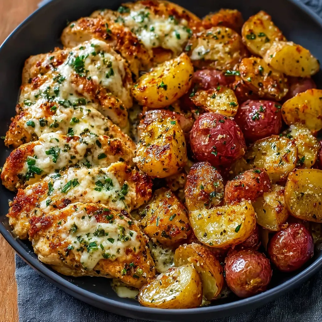 GARLIC PARMESAN CHICKEN AND POTATOES BEST