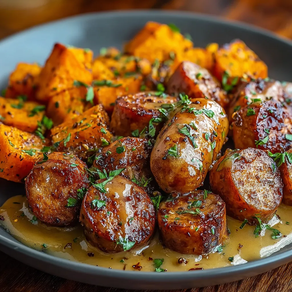 SAUSAGE SWEET POTATOES HONEY GARLIC BEST