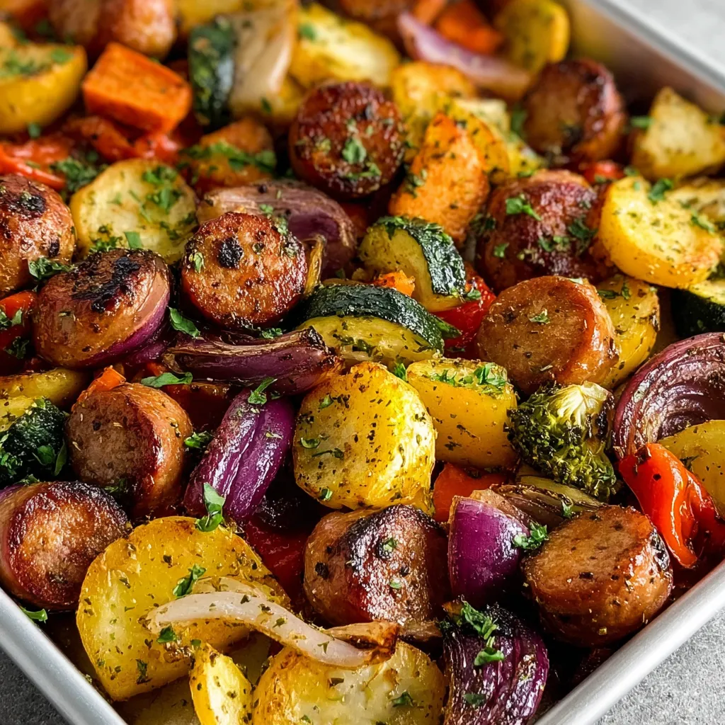 SHEET PAN SAUSAGE VEGGIES EASY