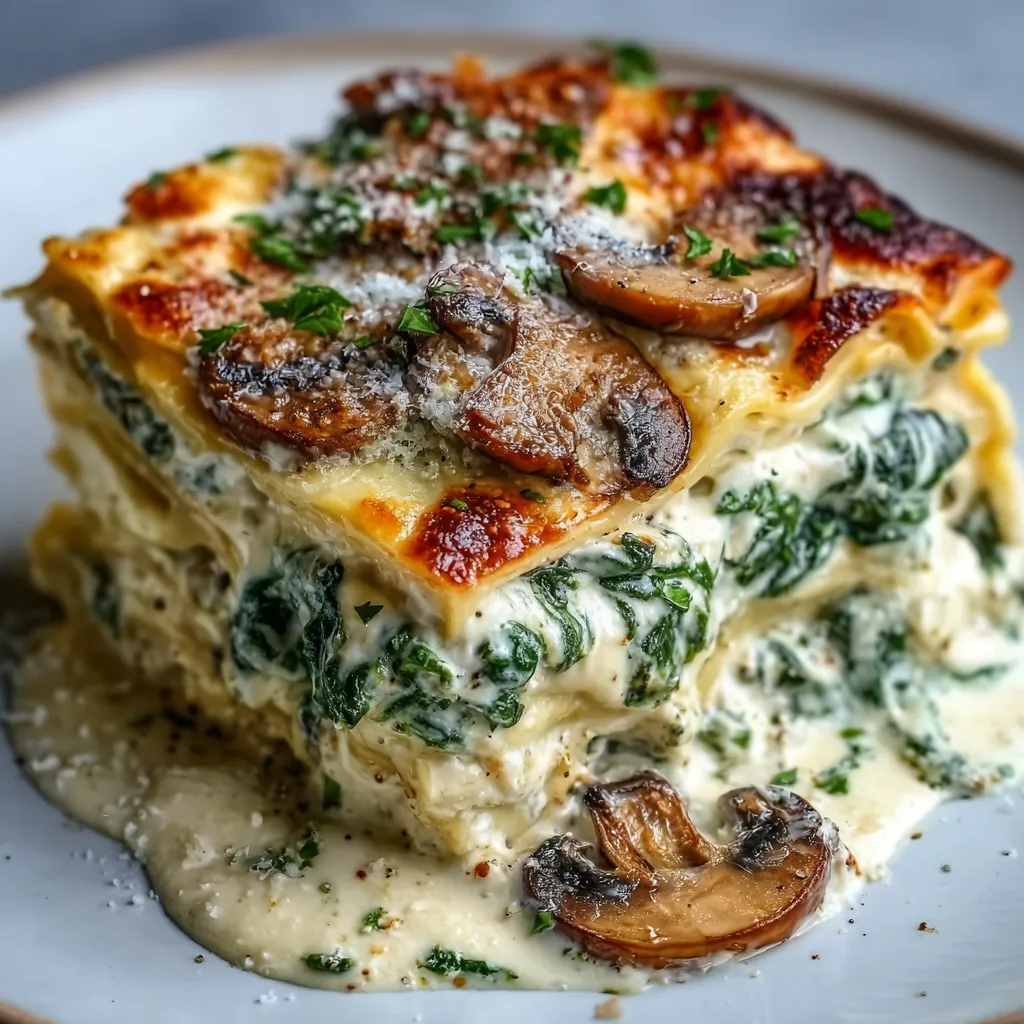SPINACH MUSHROOM LASAGNA EASY DINNER
