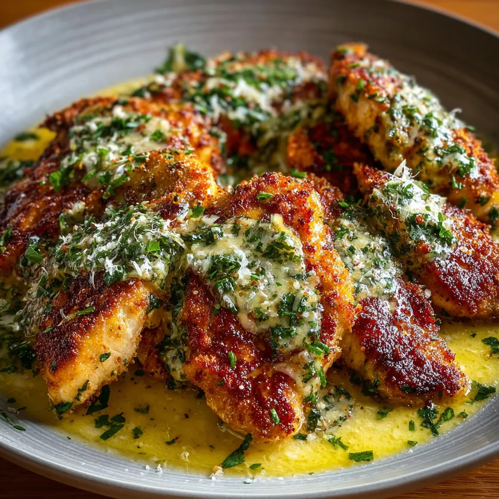 Another delicious image showing the preparation or plating of Chicken Christopher.