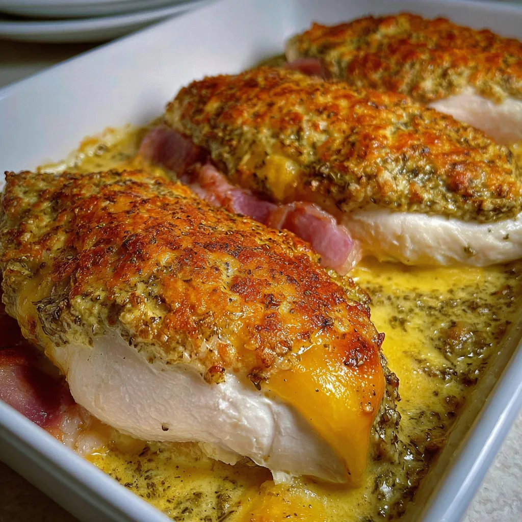 Another view of the delicious Baked Cream Cheese Chicken, showing the creamy sauce and tender chicken.
