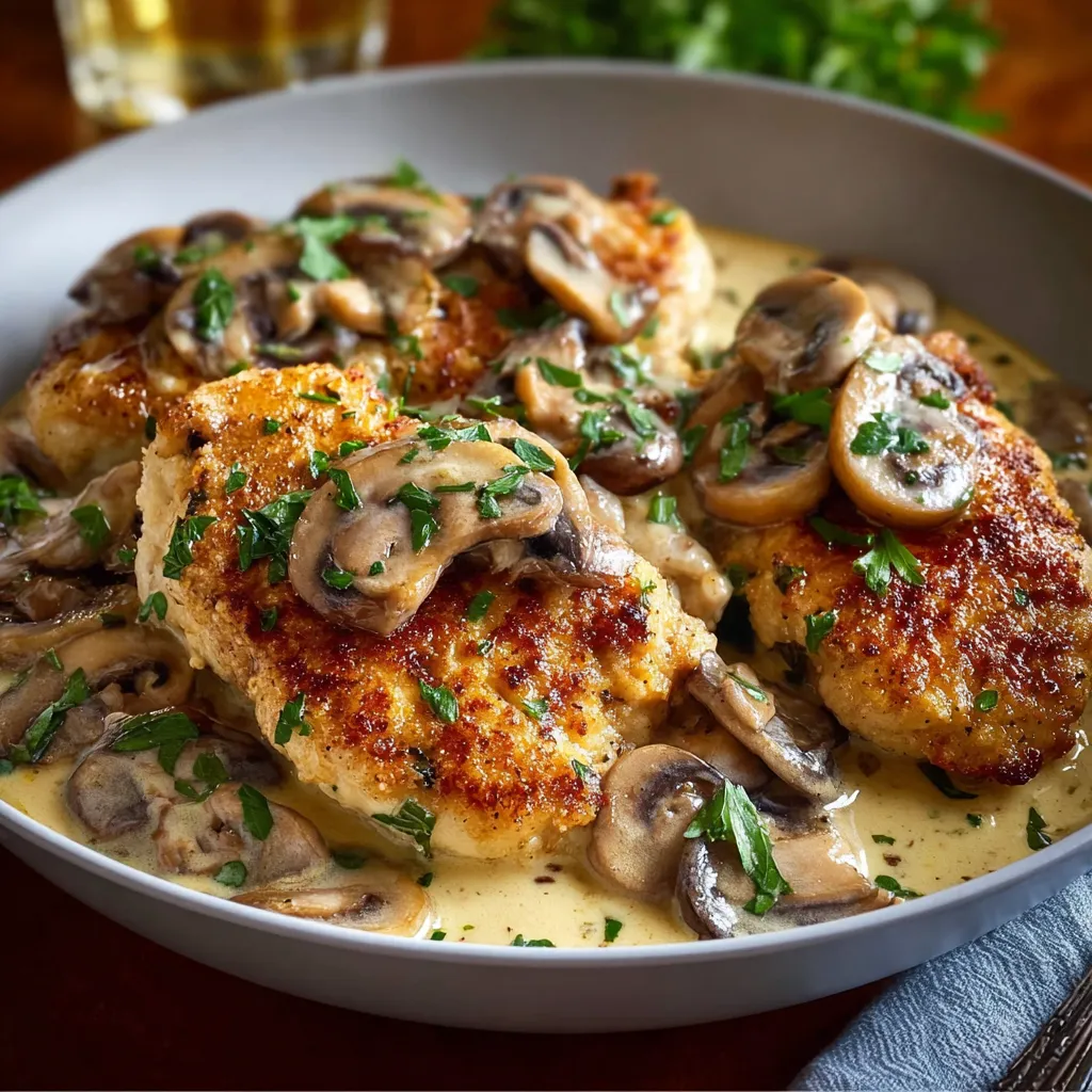 Close-up of a serving of delicious Chicken Scallopini, showcasing its golden-brown crust and lemon-butter sauce.