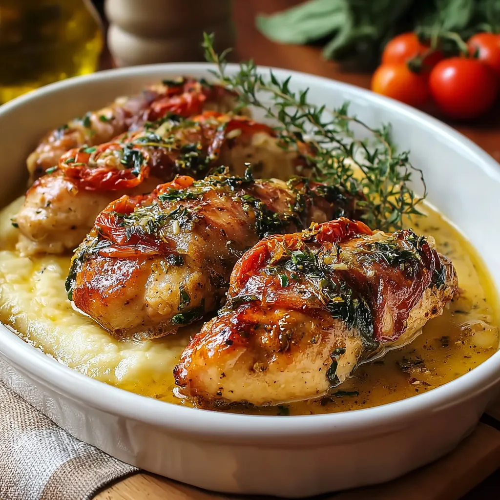Close-up of delicious Italian Chicken Saltimbocca, showcasing its golden-brown chicken breast, prosciutto, and fresh sage leaves.