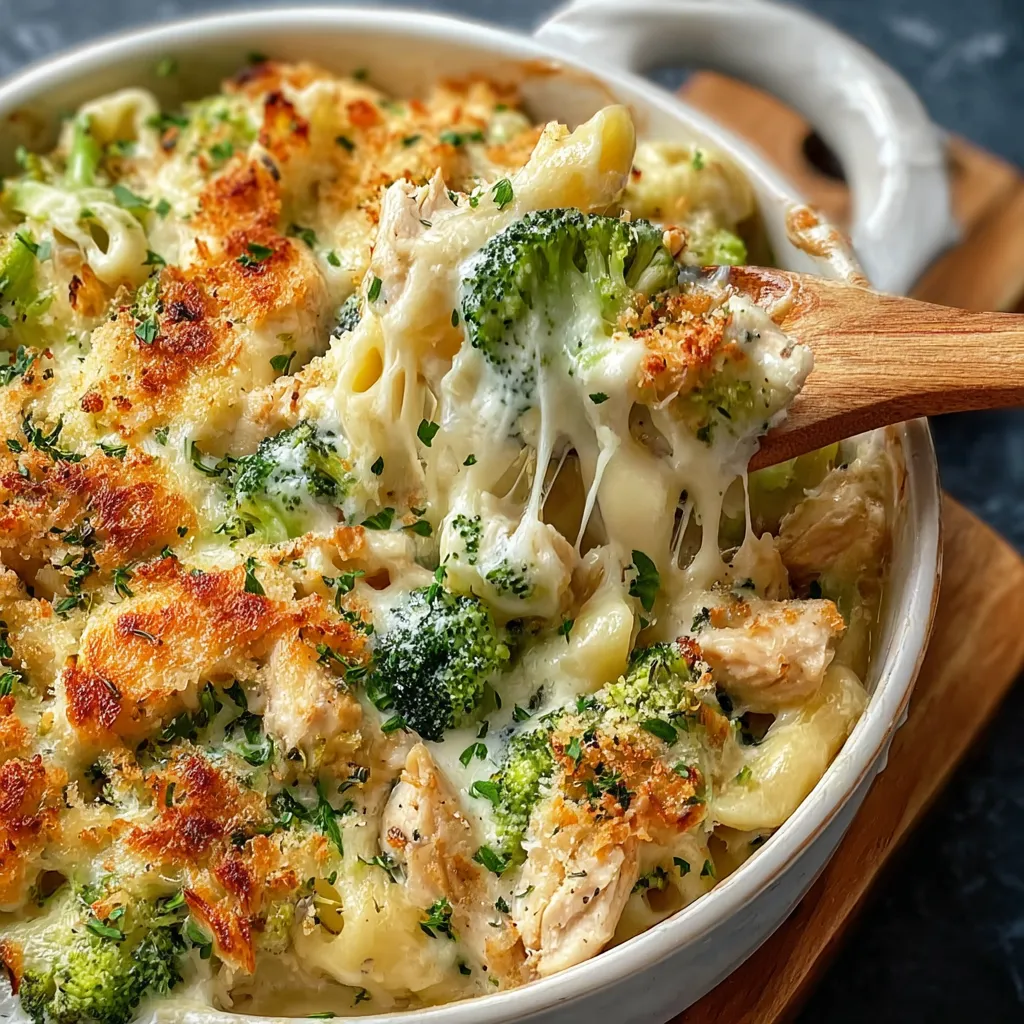 BEST CHICKEN AND BROCCOLI ALFREDO BAKE