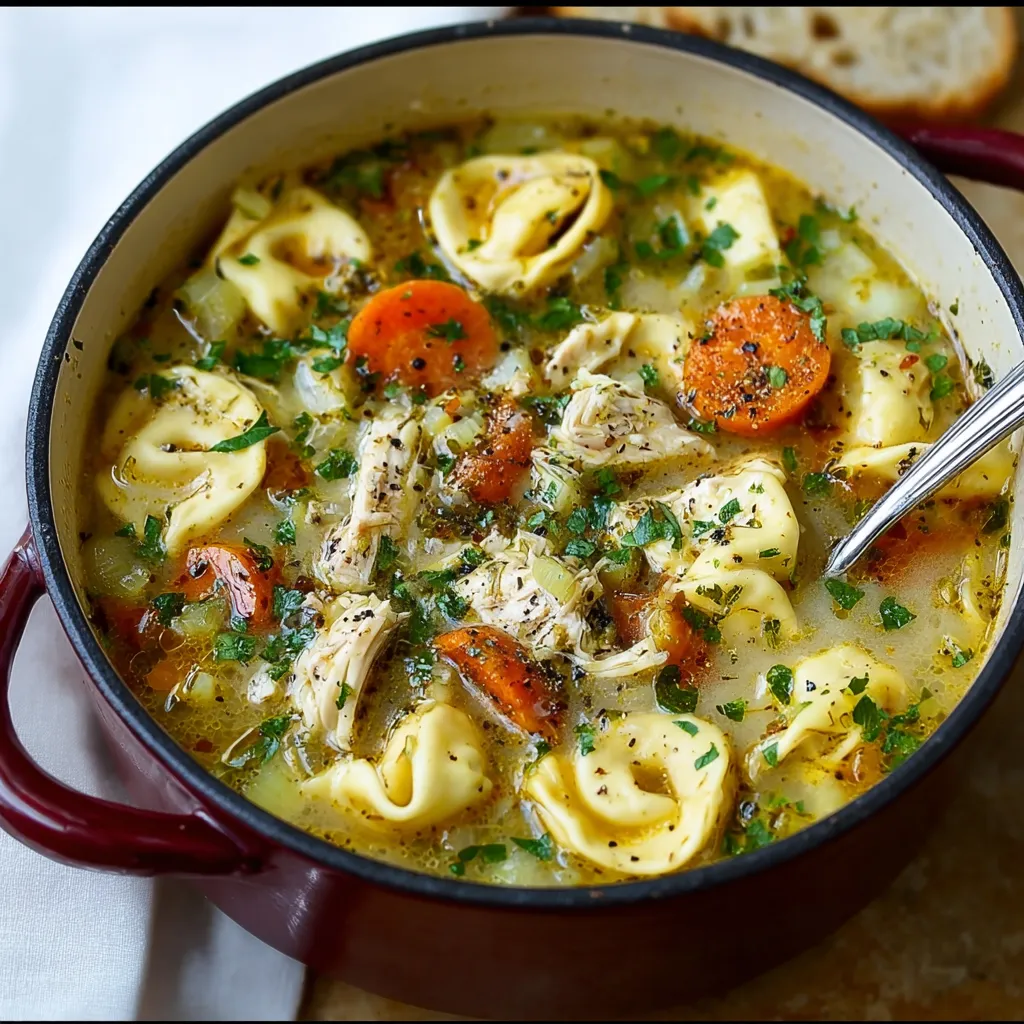 BEST CHICKEN TORTELLINI SOUP EVER