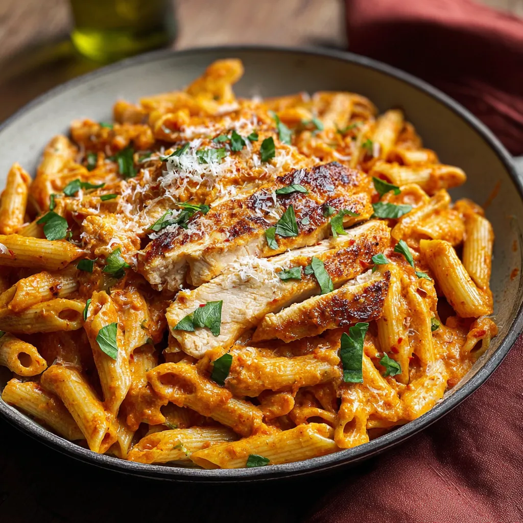 BEST CREAMY PENNE ALLA VODKA WITH CHICKEN