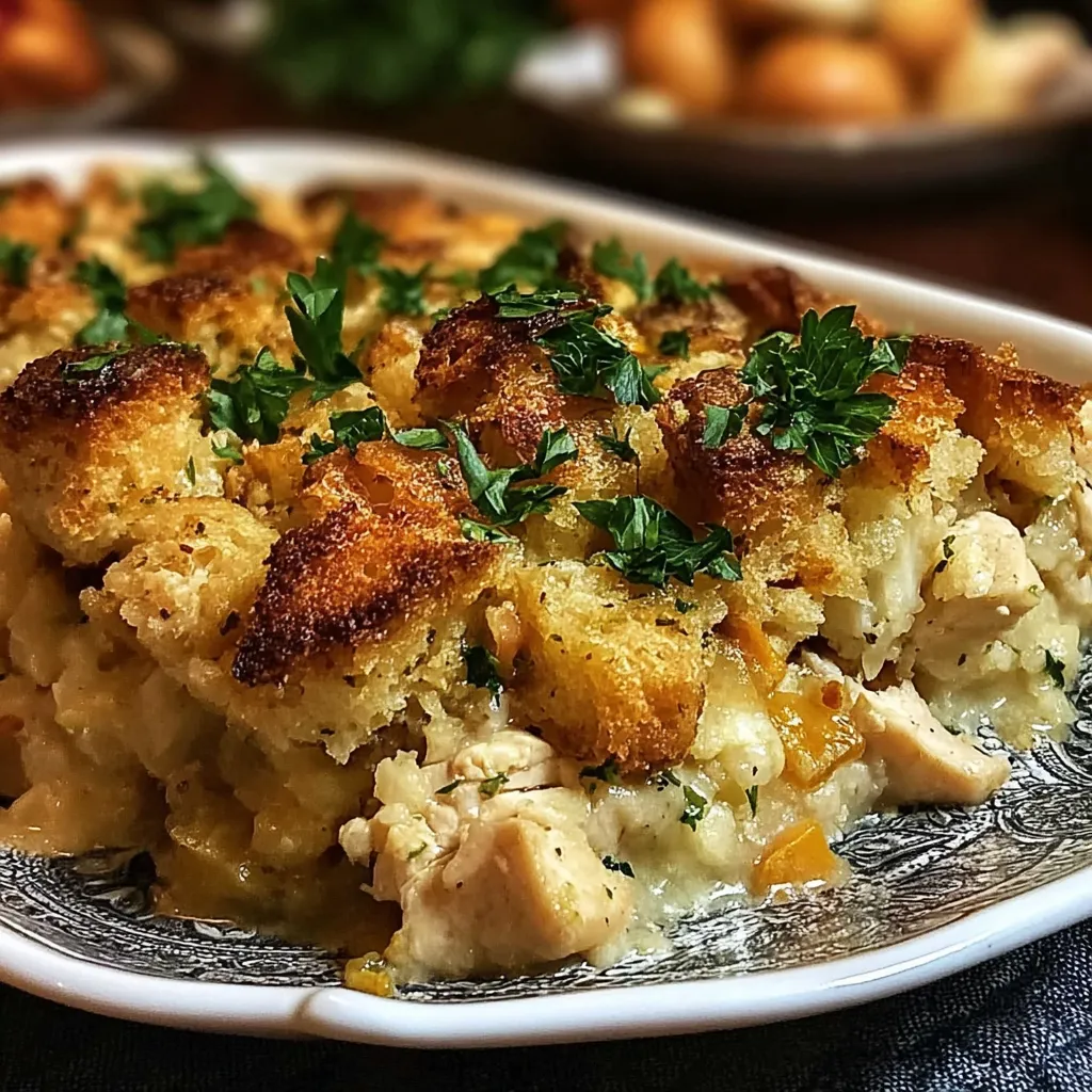 BEST DOLLY’S CHICKEN AND STUFFING CASSEROLE DINNER