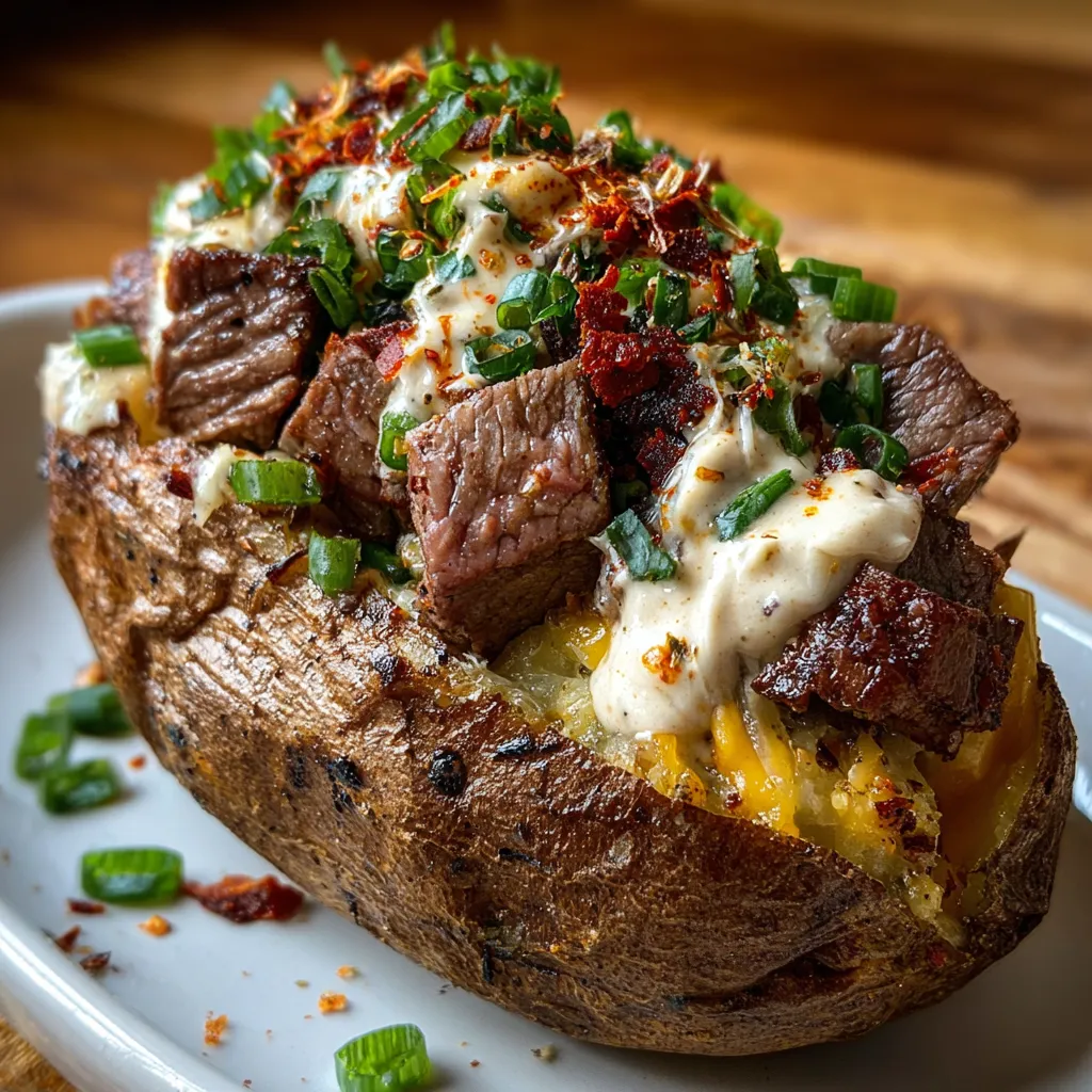 BEST LOADED STEAK POTATO EVER