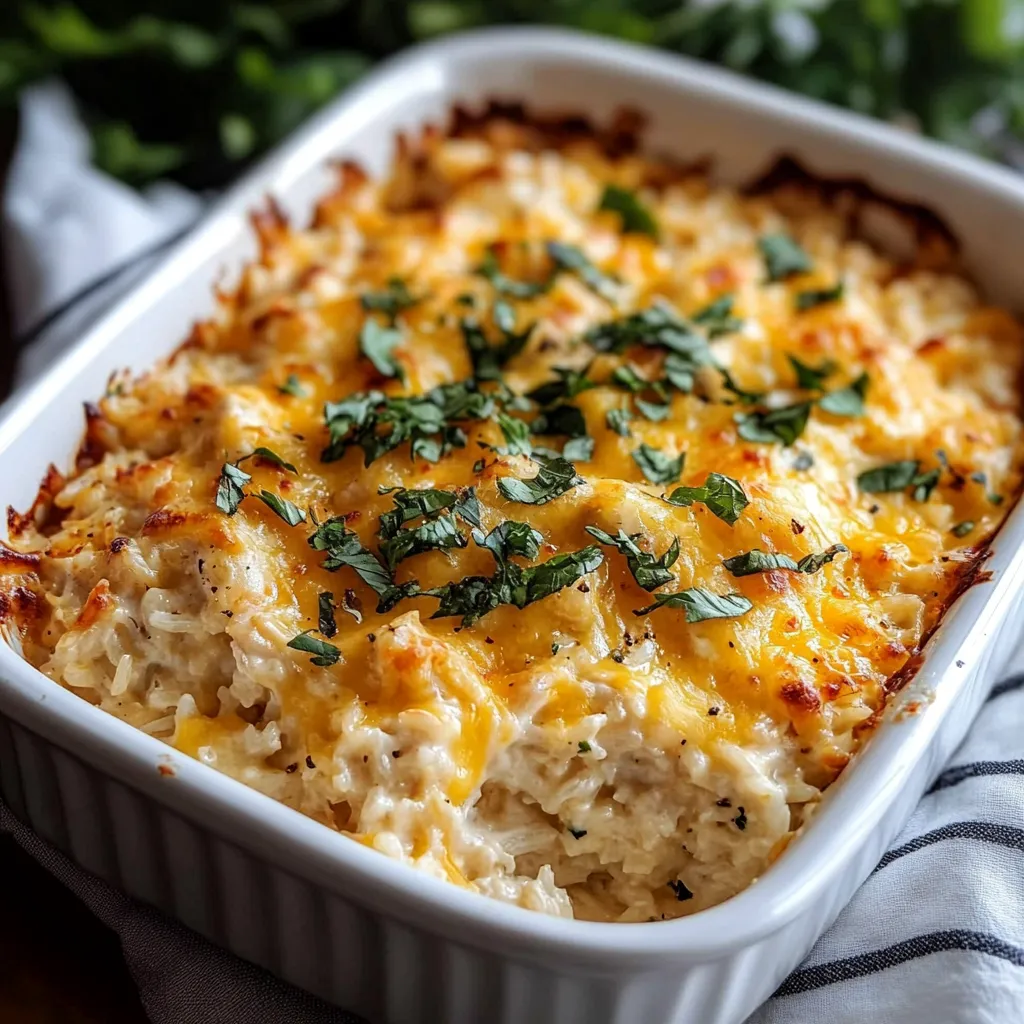 CHEESY CHICKEN AND RICE CASSEROLE EASY