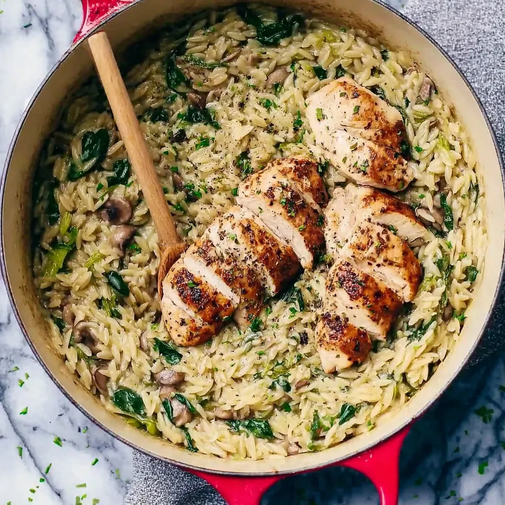 CHICKEN ORZO DINNER EASY PERFECT