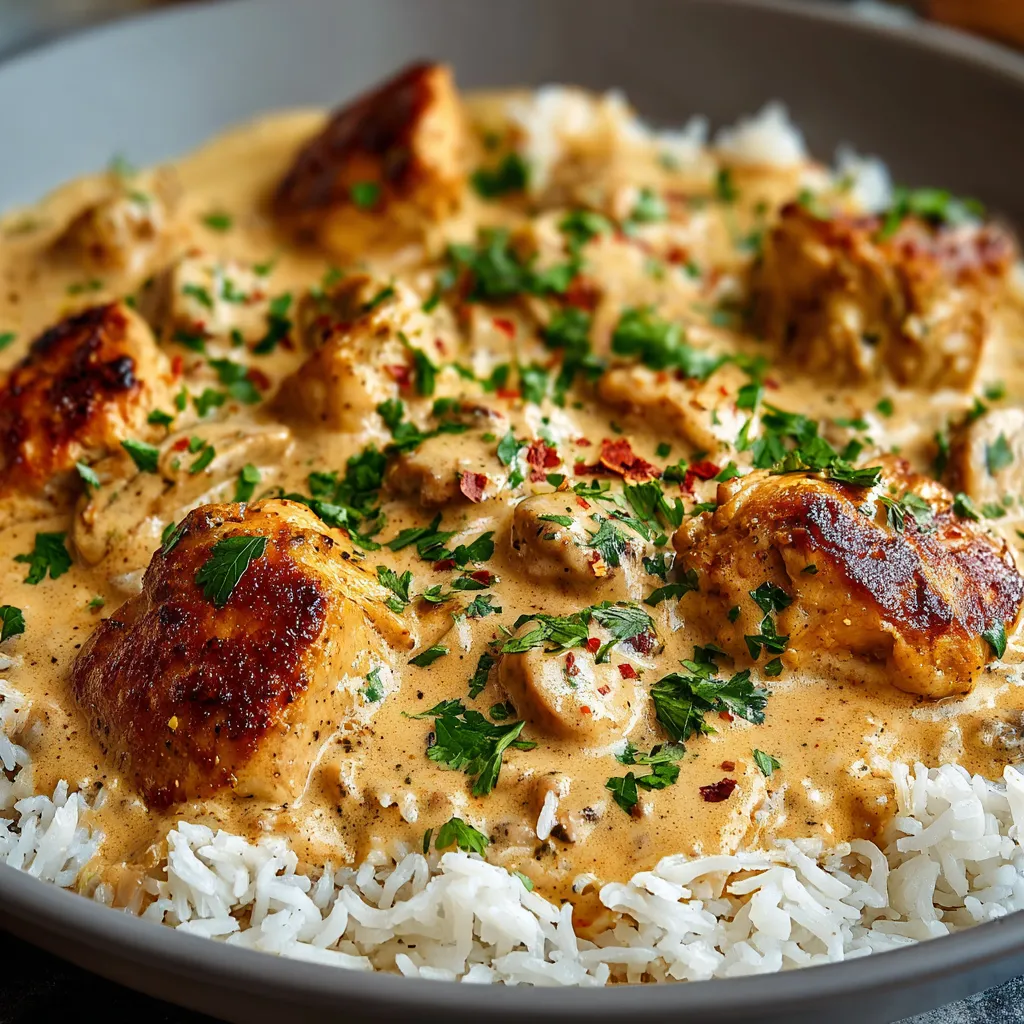 CREAMY SMOTHERED CHICKEN AND RICE BEST