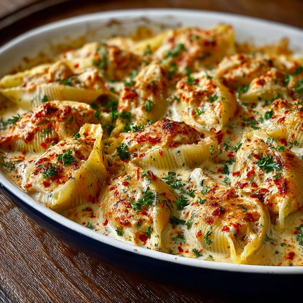 EASY CAJUN CHICKEN STUFFED SHELLS