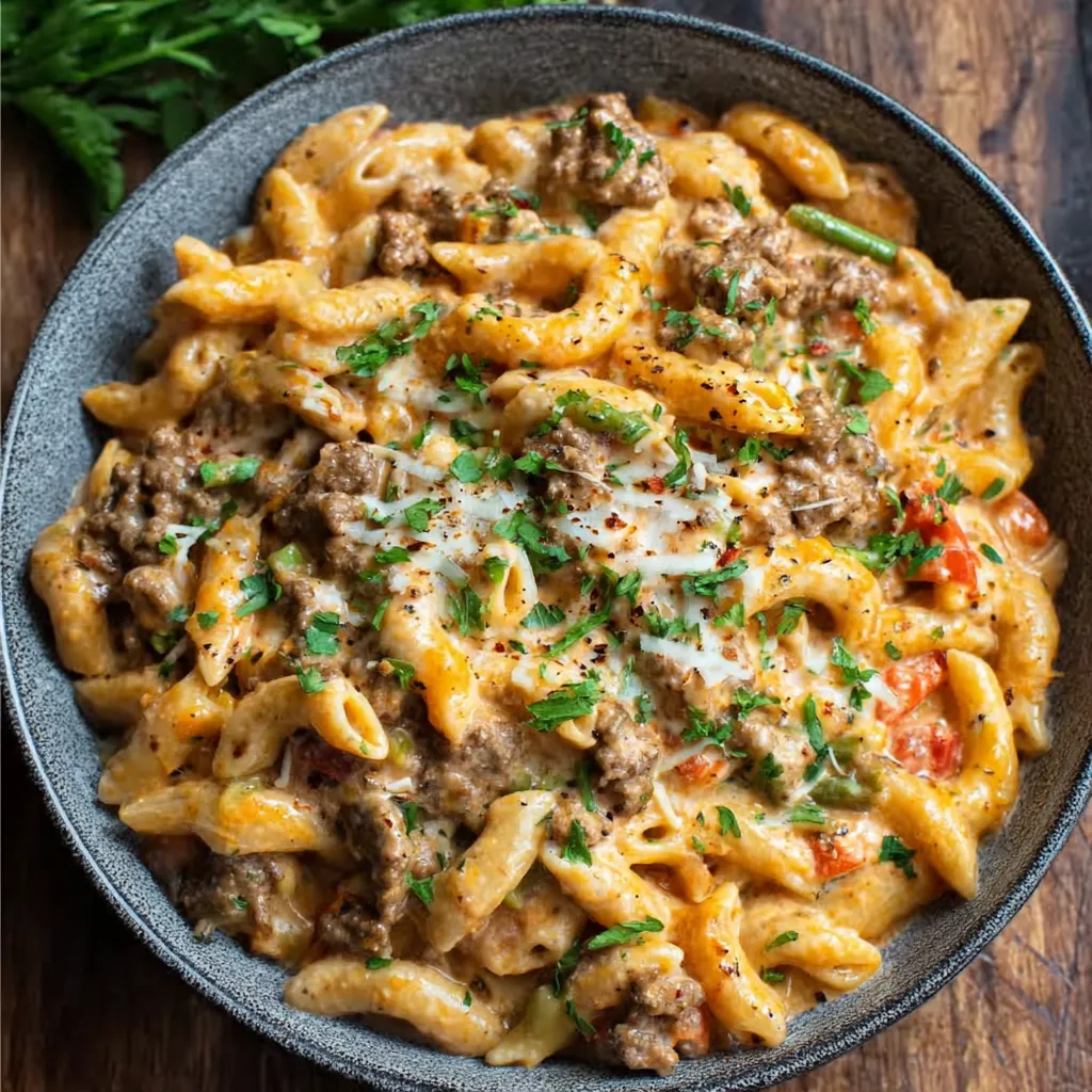 EASY CREAMY BEEF PASTA