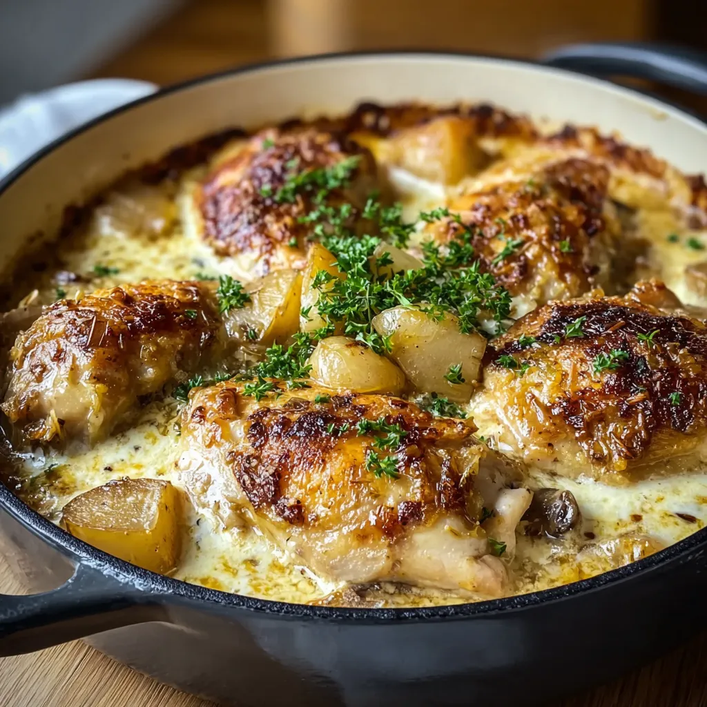 EASY FRENCH CHICKEN CASSEROLE A LA NORMANDE