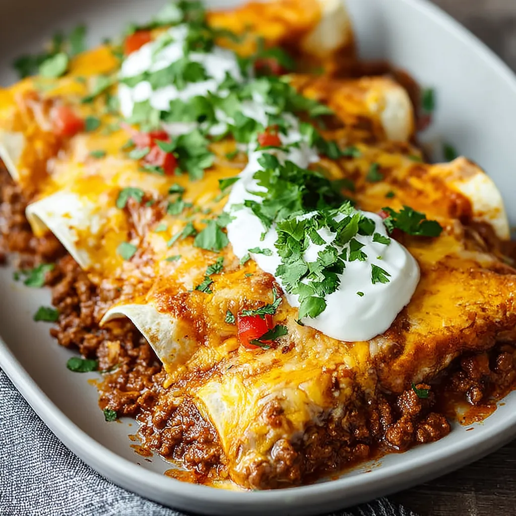 EASY GROUND BEEF ENCHILADAS