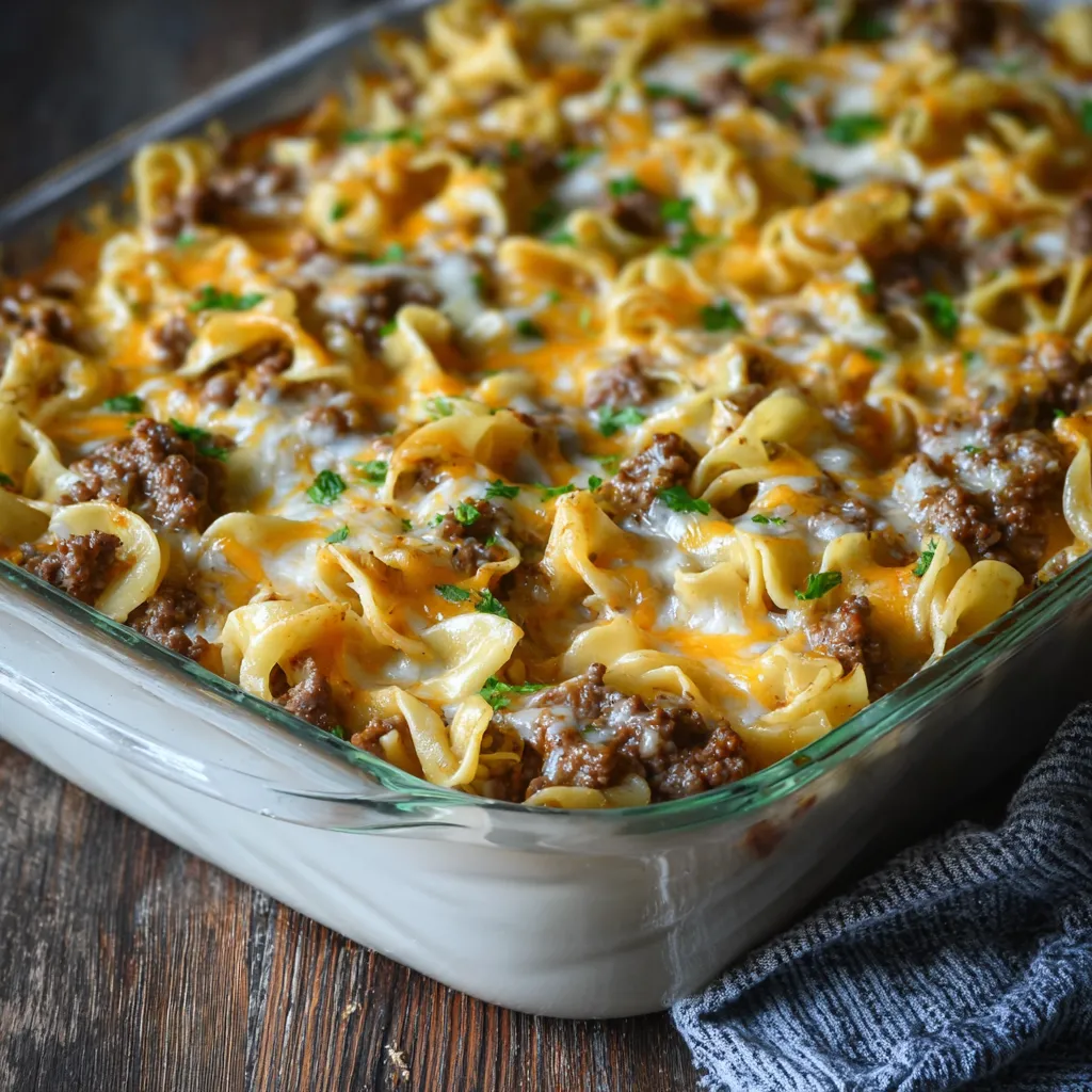 EASY SOUR CREAM BEEF NOODLE CASSEROLE