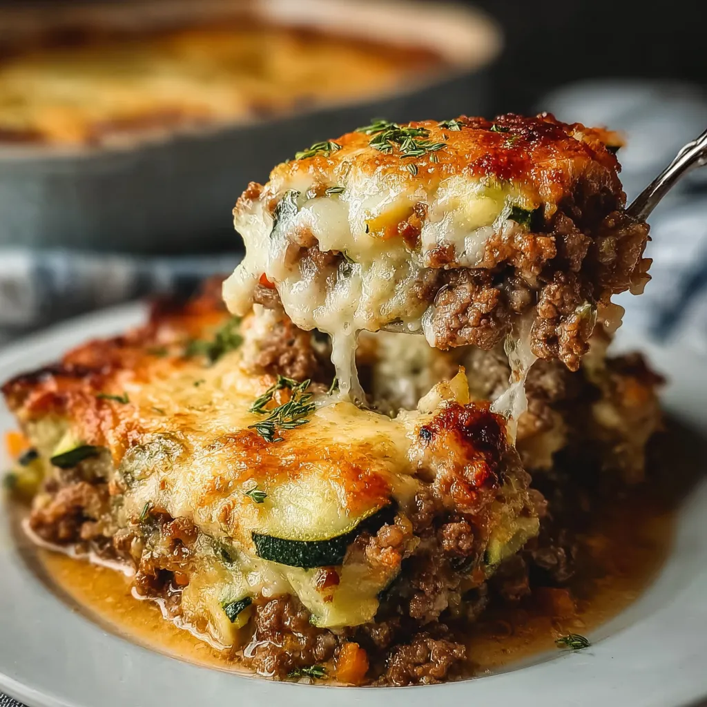EASY ZUCCHINI HAMBURGER CASSEROLE