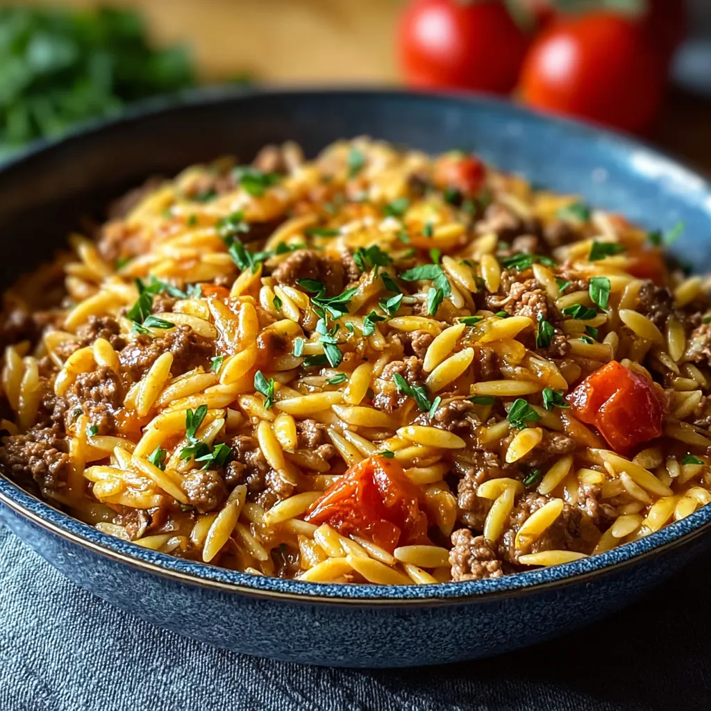 GROUND BEEF ORZO EASY PERFECT