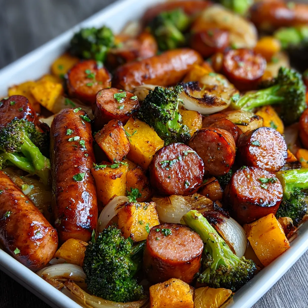 HONEY GARLIC SHEET PAN SAUSAGE QUICK