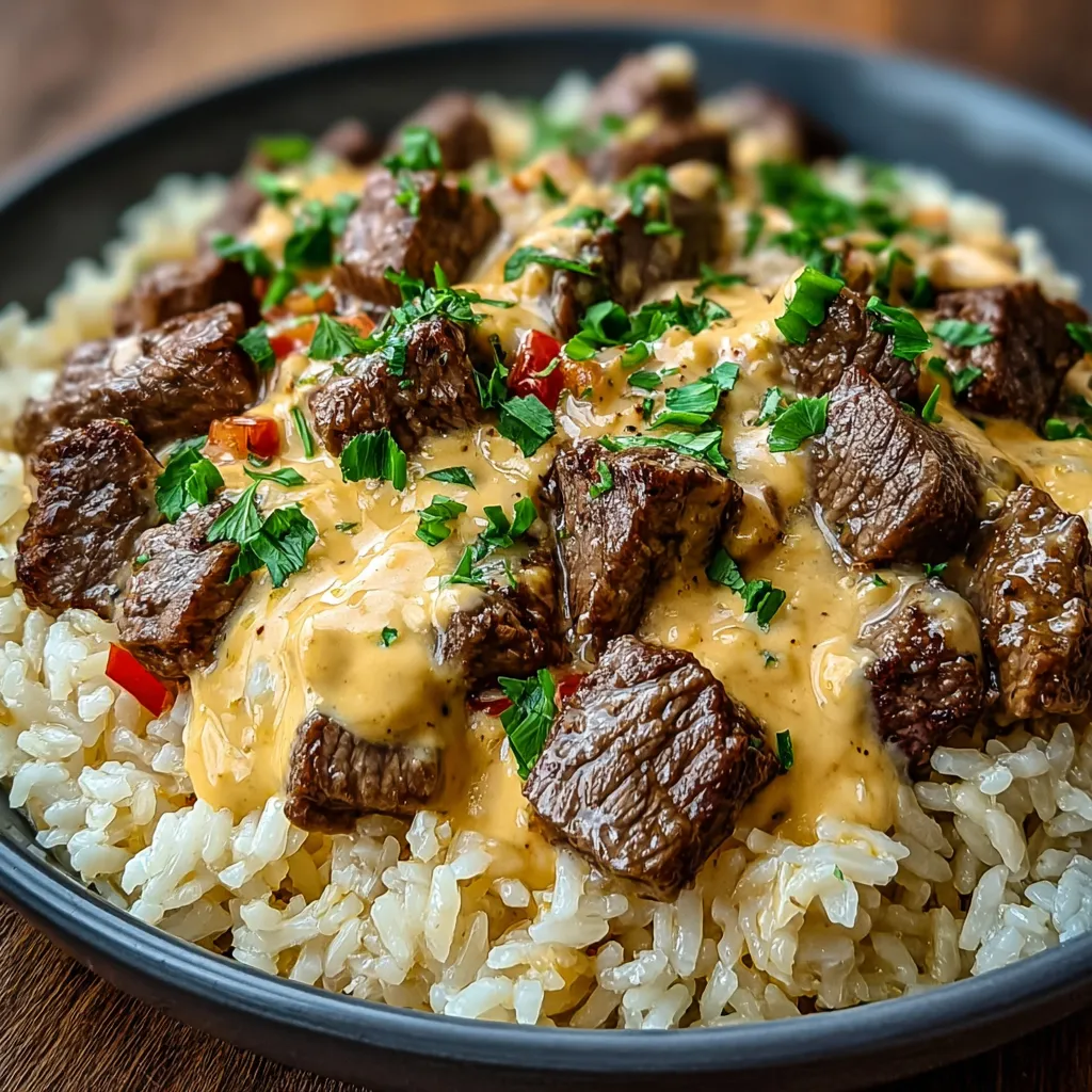 IRRESISTIBLE STEAK QUESO RICE