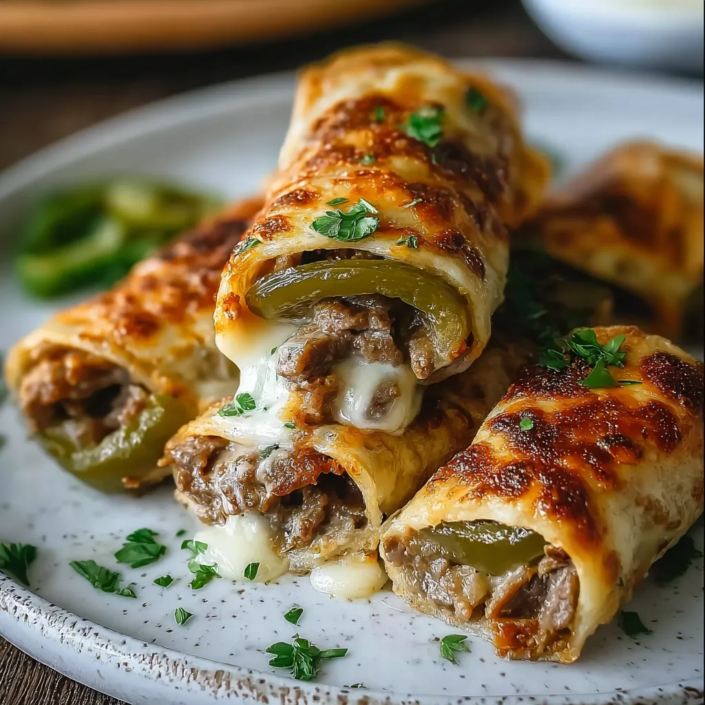 KETO PHILLY CHEESESTEAK ROLL-UPS EASY