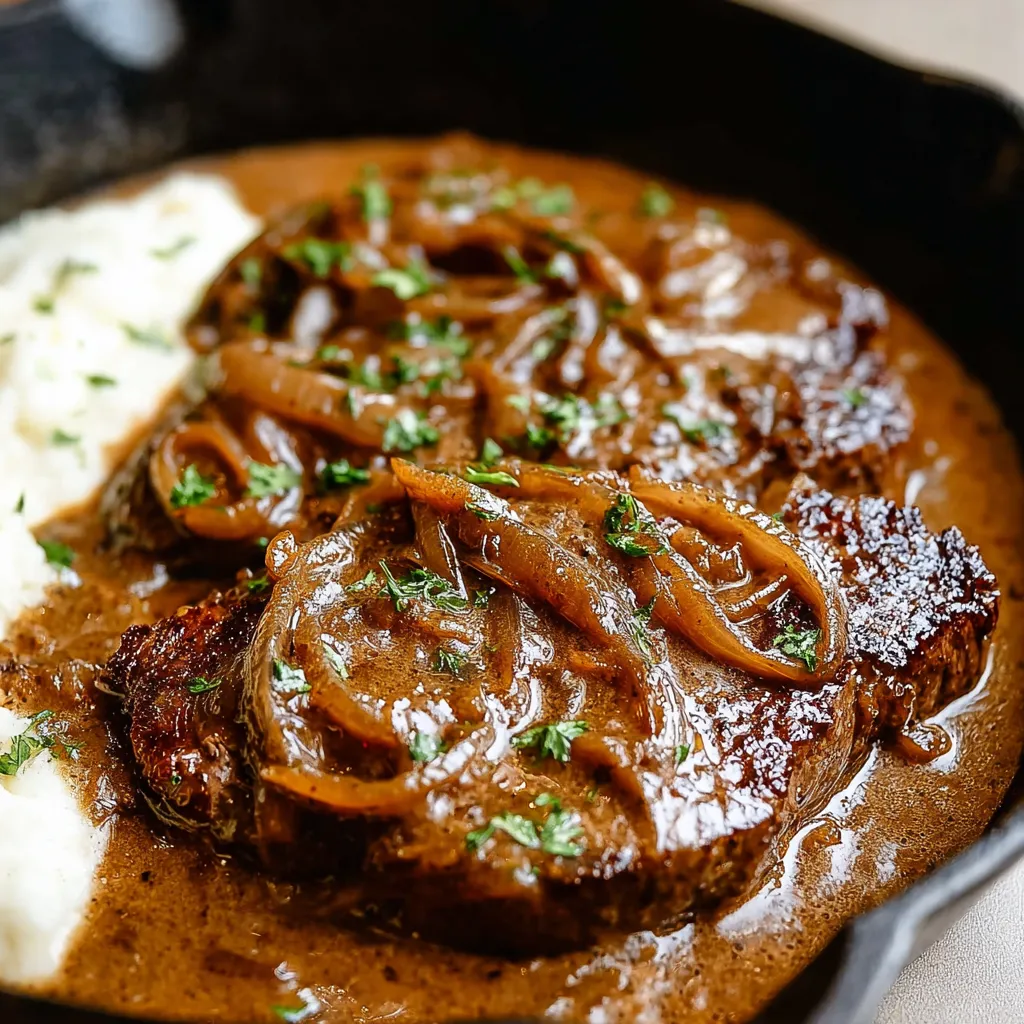 PERFECT ONION GRAVY SMOTHERED STEAK