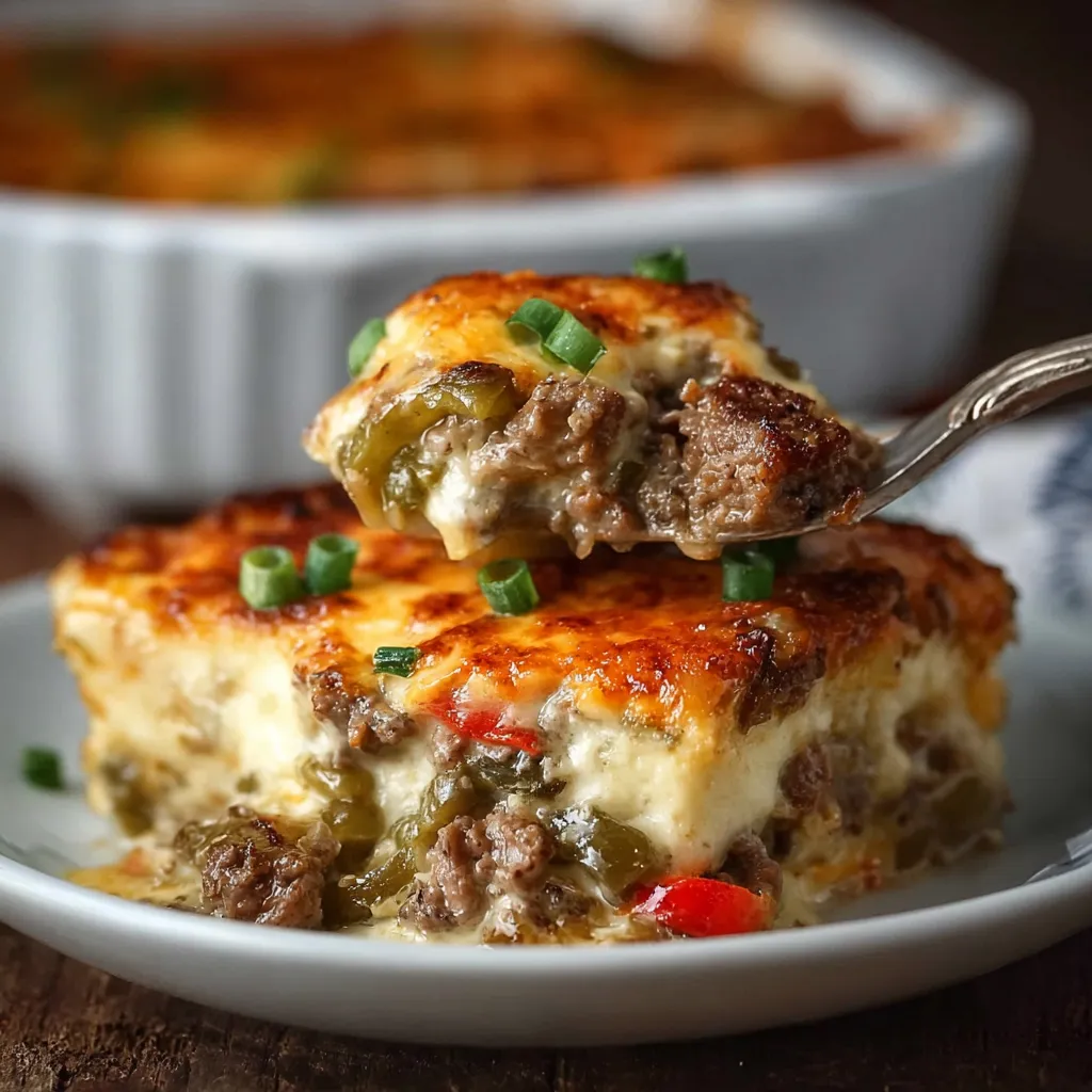 PHILLY CHEESESTEAK CASSEROLE EASY KETO