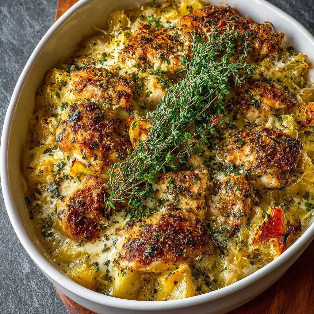 SAVORY BAKED HERB CHICKEN CASSEROLE EASY