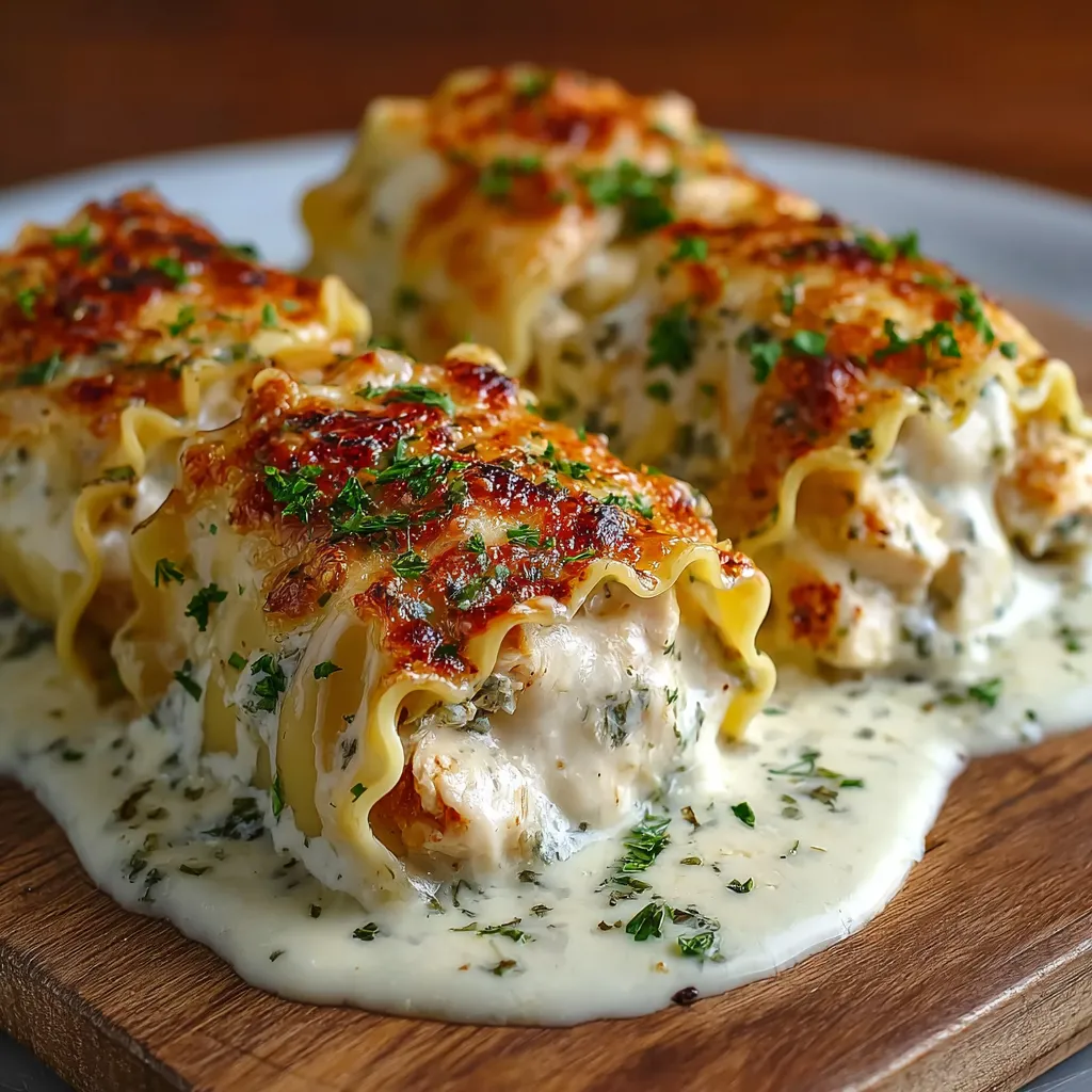 ULTIMATE CHICKEN ALFREDO LASAGNA ROLLS